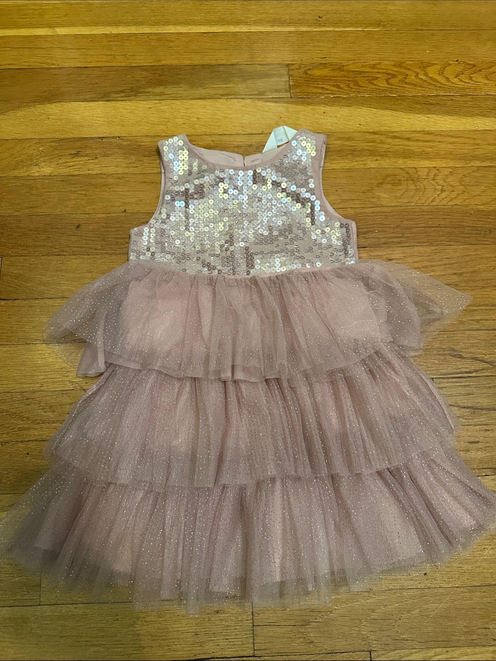 H&M Girls Sparkle Sequin Tiered Tulle Dress - Pink